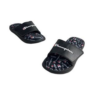 Champion Black Vital Script Slide Women's Slipper Sandals Sz 6W
